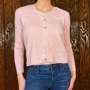 Vintage 90s pastel pink layered cardigan